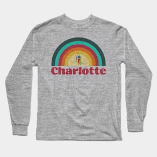 Charlotte- vintage rainbow washed style Long Sleeve T-Shirt